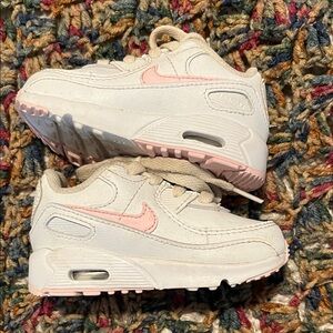 Nike Kids White and Pink Sneakers